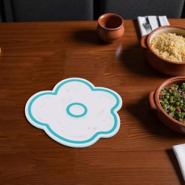 Imagem de Generic 1 peça de porta-copos floral Trivet verde acrílico 13,5 x 11,5 x 0,3 cm