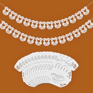 Imagem de AmazingSpark Pacote com 2 faixas para decoração de chá de bebê Cielito Lindo Papel Picado, 24 peças mexicanas, body com cordão para pendurar, guirlanda de festa para chá de bebê (cor clássica)