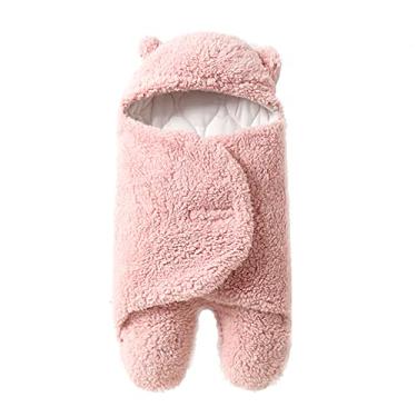 Imagem de Cobertor fofo para bebê, envoltório para recém-nascido, pelúcia macia, saco de dormir para bebê com pés, saco de dormir para bebê para o inverno, tamanho G para bebês de 3 a 6 meses
