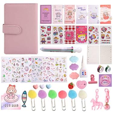 Imagem de Diário Forrado Diy Sketchbook Pocket Planner Diário de Meninas Blocos de Notas Fofos Papelaria Cader Diários de Escritório Escolar (18 Peças)