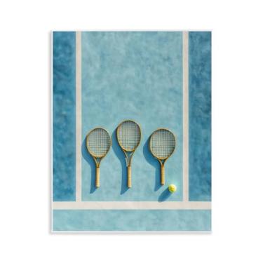 Imagem de Stupell Industries Arte de placa de parede trio de raquete de tênis, design por Franklyn Gregory, 14 x 11