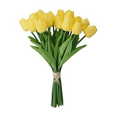 Imagem de Mikasa Buquê de tulipa artificial, flores artificiais realistas, 20 peças 33 polegadas, amarelo
