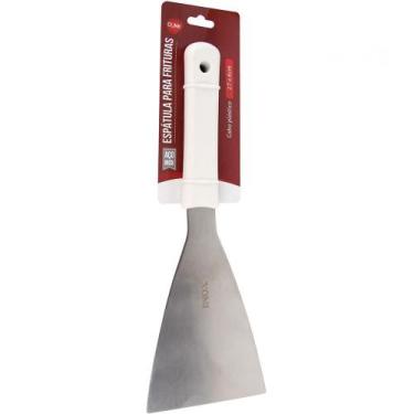 Imagem de Espátula Reta Inox Chapa Lanche Chapeiro Cozinha 27X9,5Cm - Clink