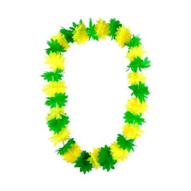 Imagem de Colar Havaiano Verde E Amarelo - 50cm