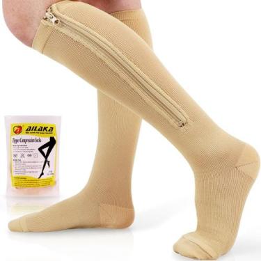 Imagem de Meias de compressão Ailaka Medical 15-20 mmHg com zíper para mulheres 