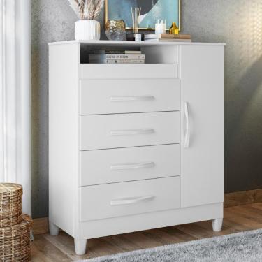Imagem de Gaveteiro Lee 4 Gavetas Com Porta Branco