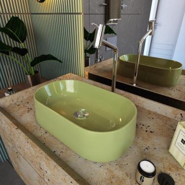 Imagem de Cuba Apoio Oval Laila O42w Verde Acqua