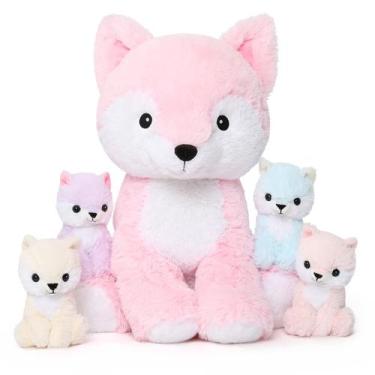 Imagem de Conjunto de bichos de pelúcia MoriSmos Fox Mommy & Babies 48cm