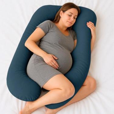 Imagem de Almofada Travesseiro de Corpo Gestante Relaxante Isa Grande Macia Velu