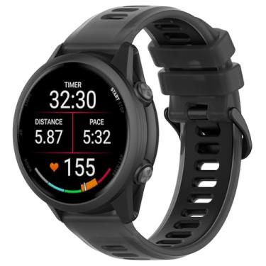 Imagem de Compatível com pulseira Garmin Vivoactive 5, pulseiras de substituição de 20 mm para Garmin Vivoactive 6/3/3 Music, Forerunner 570 42 mm/165/55/645/645 Music/245/245 Music (preto)