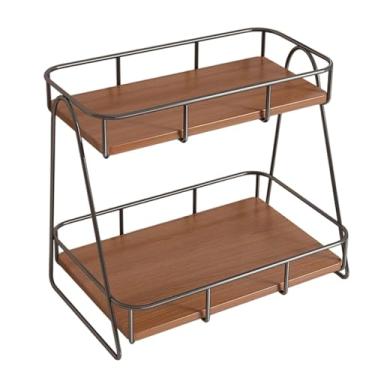 Imagem de Baoblaze Organizador de para banheiro, prateleira de mesa com design vintage, expositor em vários níveis para estatuetas e figuras colecionáveis, S