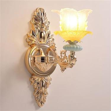 Imagem de Luminária de parede contemporânea de cristal para interiores, estilo europeu, luxuosa, com LED, para decoração de sala de estar, quarto, escritório, quarto modelo, hotel, casa de campo, corr