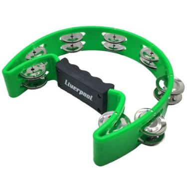 Imagem de Pandeiro Pandeirola Meia Lua Oferta Profissional Liverpool Cor:Verde