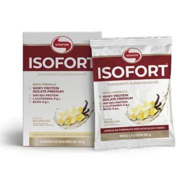Imagem de Whey Protein Isolado Premium Isofort (15 sachês de 30g) Vitafor, Fruta