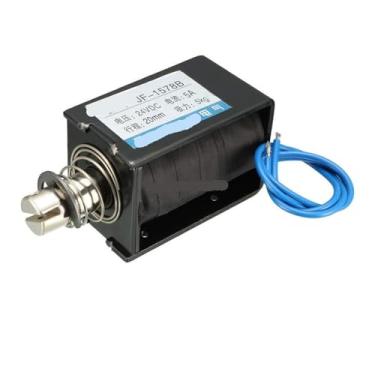 Imagem de JF-1578B DC 24V 5Kg 20 mm Eletroímã solenoide push pull moldura aberta
