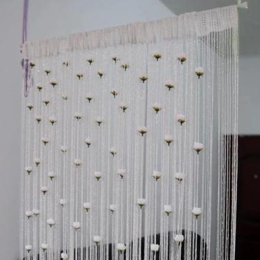 Imagem de Cortina para porta, Cortina de moldura de porta, Cortinas com miçangas de corda, da moldura da, cortina de de privacidade, divisória de quarto, cortinas de linha com rosa, decoraçõ