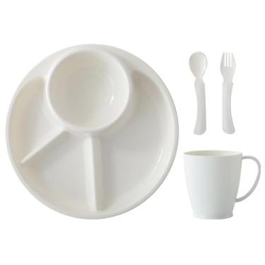 Imagem de Pratos divididos para adultos – Bandeja de comida reutilizável para crianças – Conjuntos de louça para escritórios, cafeterias, festas, catering, Natal, pré-escola, acampamento, eventos