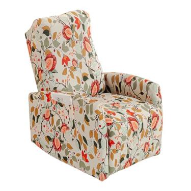 Imagem de HAOYONG Capas para cadeira reclinável com 4 peças de capa reclinável pequena elástica estampada lazyboy capa para cadeira reclinável antiderrapante com bolsos de armazenamento, protetor de móveis para