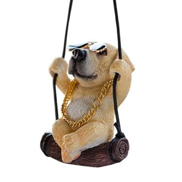 Imagem de Cachorro oscilante para espelho de | Acessórios de pingente de espelho retrovisor - Decoração engraçada de pendurar para caminhão, van, sedan, trailer e veículo
