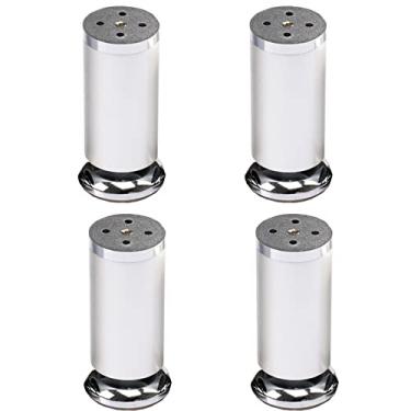 Imagem de 4 peças de pernas de móveis de metal, pernas de mesa ajustáveis, pés de móveis de liga de zinco espesso, pés de armário, armários de TV, pés de sofá, pernas de suporte de mesa de centro (8 cm/3,15 pol