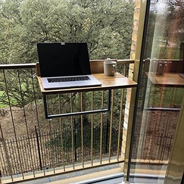 Imagem de YWangQiang Mesa dobrável para varanda, mesa dobrável para varanda, altura ajustável, mesa de jantar de jardim, mesa de jantar para área externa 603750 cm