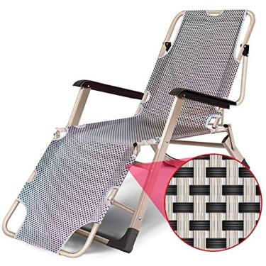 Imagem de Espreguiçadeira de jardim, cadeira dobrável de gravidade zero para pessoas resistentes, espreguiçadeira reclinável ajustável para pátio, espreguiçadeira para praia, suporta 200 libras (cor com