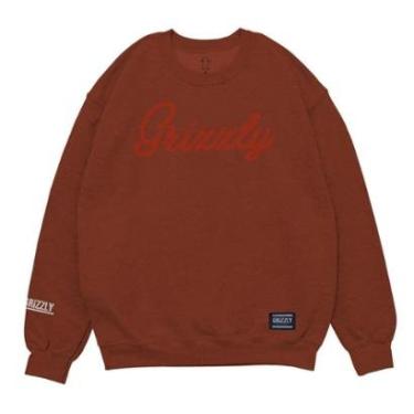 Imagem de Moletom Grizzly Script Logo Crew Neck P RUST UNICA-Masculino