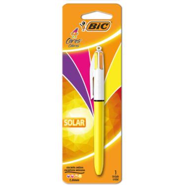 Imagem de Caneta BIC Escrita Média Retrátil 4 Cores Fashion Solar