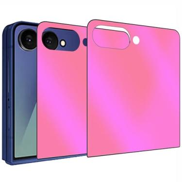 Imagem de BWEDXEZ Pacote com 2 películas protetoras de tela antiespião de vidro temperado para Samsung Galaxy Z Flip 7 Película protetora de tela galvanizada gradiente colorido