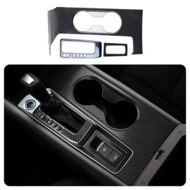 Imagem de KELEIMAI Acessórios de carro adequados para Nissan Altima 2019 2020 2021 2022 2023 2024 2025 câmbio de marchas interior e caixa copo de água painel moldura guarnição (estilo fibra de carbono) 3 peças