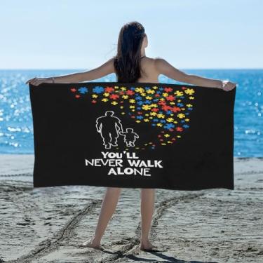 Imagem de hongjinglin Toalha de praia absorvente de secagem rápida para adultos autismo cor microfibra leve toalha de piscina toalhas de banho macias sem areia para praia, natação, banheiro, chuveiro