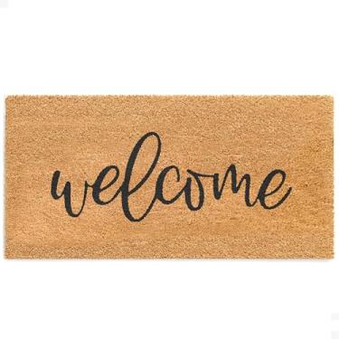 Imagem de THEODORE MAGNUS Tapete de porta - Tapete de boas-vindas para porta da frente com suporte antiderrapante - Capacho de fibra de coco durável - perfeito para entrada externa e tapete de entrada - externo