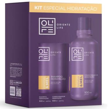 Imagem de Kit Shampoo + Condicionador Banana e Mel 500ml Hidratação Nutrição e Fortalecimento Cabelos Sedosos Brilho Natural Home Care