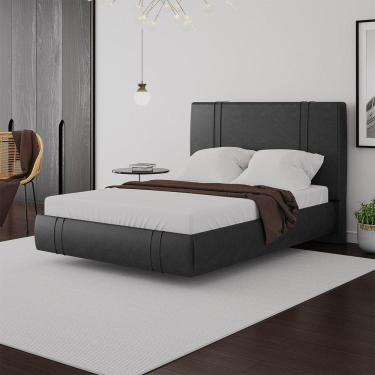 Imagem de Cama Flutuante Star Casal Couro Ecológico Pu - Skybox Cor Pu Preto