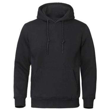 Imagem de Blusa de Frio Moletom Liso Estilo Canguru Feminino Masculino - M3M, P,