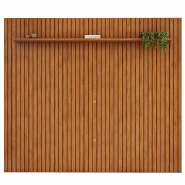 Imagem de Painel Ripado Para Tv Até 75 Polegadas Com Prateleira Trento 275 Cedro - Dj Móveis