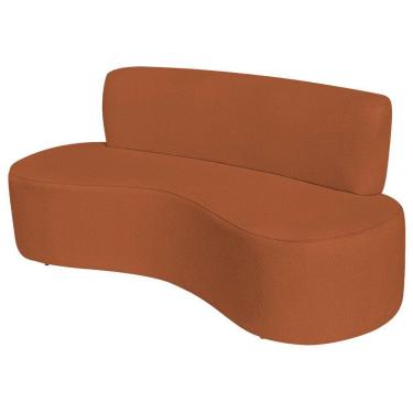 Imagem de Sofá Curvo 4 Lugares Amsterdã 200cm Suede Cor Terracota