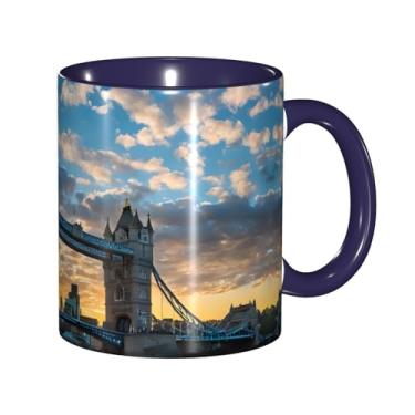Imagem de Zeraoke Tower Bridge In London Print Canecas de café criativas, personalizadas, presente para família, tamanho de 325 ml, unissex