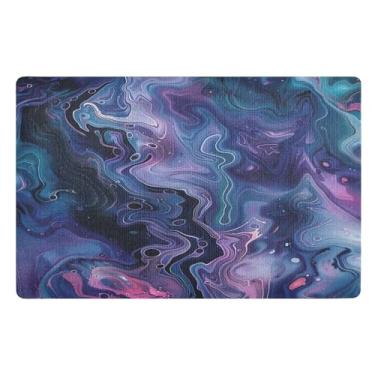 Imagem de STAYTOP Beautiful Dark Series Tapetes de mármore textura externa 81 x 50 cm, tapete de boas-vindas interno, tapetes de banho fofos, capacho frontal antiderrapante para entrada, pátio, áreas de alto