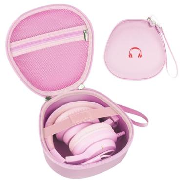 Imagem de Capa de fone de ouvido Bluetooth para viagens, bolsa para fones de ouvido infantis para iPad e computador (rosa)