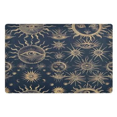 Imagem de STAYTOP Eye of The Sun Tapete de porta para entrada externa 81 x 50 cm, tapete de boas-vindas externo/interno, tapetes de banho fofos, capacho frontal antiderrapante para entrada, pátio, áreas de alto