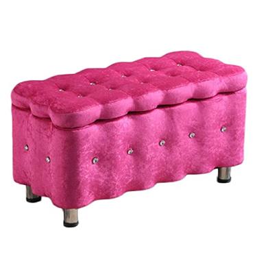 Imagem de FAMEOYA Banco de janela banco de cama banco banco banco de descanso banco trocador de sapatos banco de armazenamento banco quarto cama final sala de estar sofá banco otomano (cor: roxo, tamanho: 40