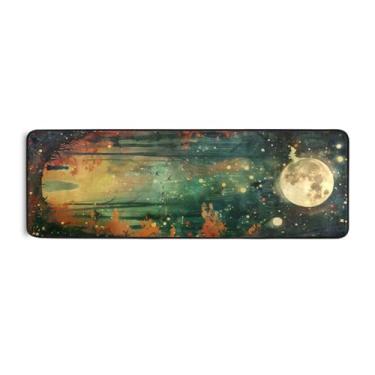 Imagem de Burbuja Tapete de Halloween Dreamy Spooky Runner 61 x 183 cm, tapete lavável antiderrapante com suporte de borracha, tapete para sala de estar, corredor, decoração de casa