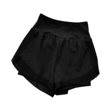 Imagem de Shorts De Yoga Femininos De Cintura Alta Em Malha Secagem Rápida Respi