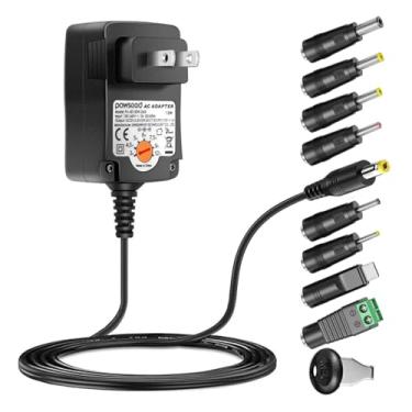 Imagem de POWSEED Adaptador de Alimentação Universal AC/DC 12W, Multivoltagem, Várias Pontas, Preto, Compatível com Roteadores, Câmeras, Smartphones, Tablets e Dispositivos Eletrônicos Domésticos Pequenos