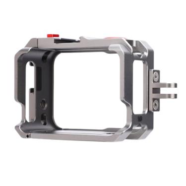 Imagem de EBTOOLS Gaiola de Metal para Câmera de Ação 360 GoUltra, Capa Protetora de Alumínio Com Orifício de Parafuso de 1/4 de Polegada, Suporte para Sapata Fria, Design de Estrutura Aberta