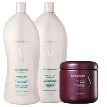 Imagem de Senscience Silk Moisture Shampoo + Condicionador 1L + Inner Restore In