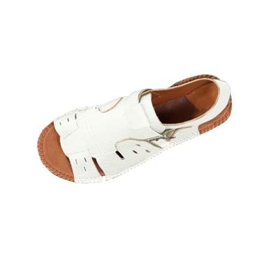 Imagem de Sandália feminina primavera verão casual moda cor sólida versátil bico aberto para atividades ao ar livre na praia, Branco, 38