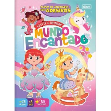 Imagem de Livro com Adesivos Vestir e Brincar Encantado 16 Páginas Pacote com 10