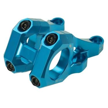 Imagem de Compatível com guidão de bicicleta DH/AM/FR MTB, fabricado em liga de alumínio CNC para downhill, com montagem direta de 31,8 mm, ideal para ciclismo BMX e ultraleve.(Blue)